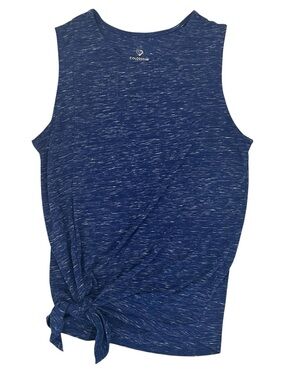 Colosseum Womens S Sleeveless Athleisure Tank Top Tie Front Blue Space Dye
